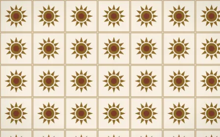 Prague Gold Sunburst Tile — light brown and beige azulejo background