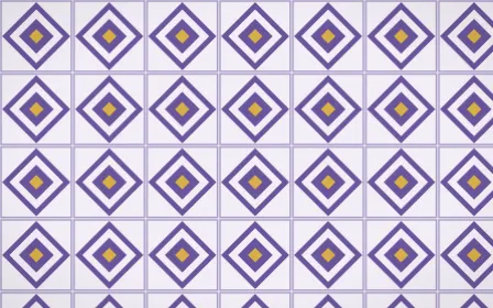 Provence Diamond Tile — light purple, gold and white azulejo background