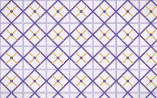 Provence Lattice Tile — light purple, gold and white azulejo background