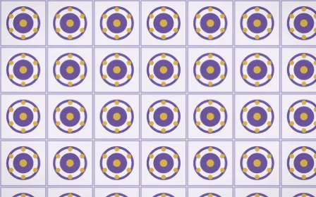 Provence Medallion Tile — light purple, gold and white azulejo background