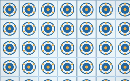 Côte d'Azur Medallion Tile — light blue, orange and white azulejo background