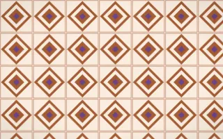 Sahara Dusk Diamond Tile — light orange, purple and beige azulejo background