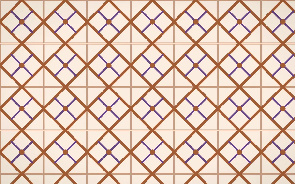 Sahara Dusk Lattice Tile — light orange, purple and beige azulejo background