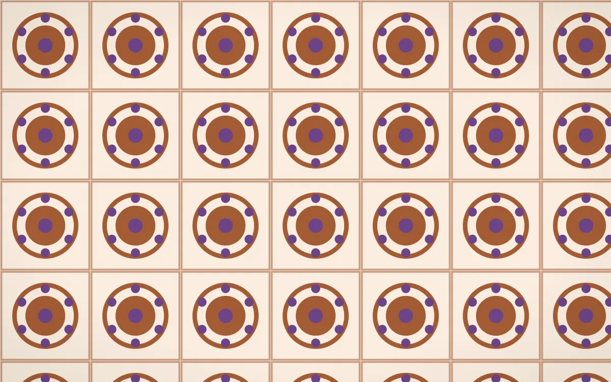 Sahara Dusk Medallion Tile — light orange, purple and beige azulejo background