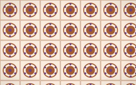 Sahara Dusk Medallion Tile — light orange, purple and beige azulejo background