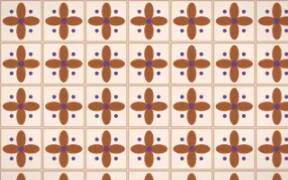 Sahara Dusk Petal Tile — light orange, purple and beige azulejo background