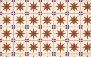Sahara Dusk Star Tile — light orange, purple and beige azulejo background