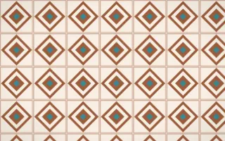 Santa Fe Adobe Diamond Tile — light orange, teal and beige azulejo background