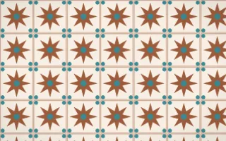 Santa Fe Adobe Star Tile — light orange, teal and beige azulejo background