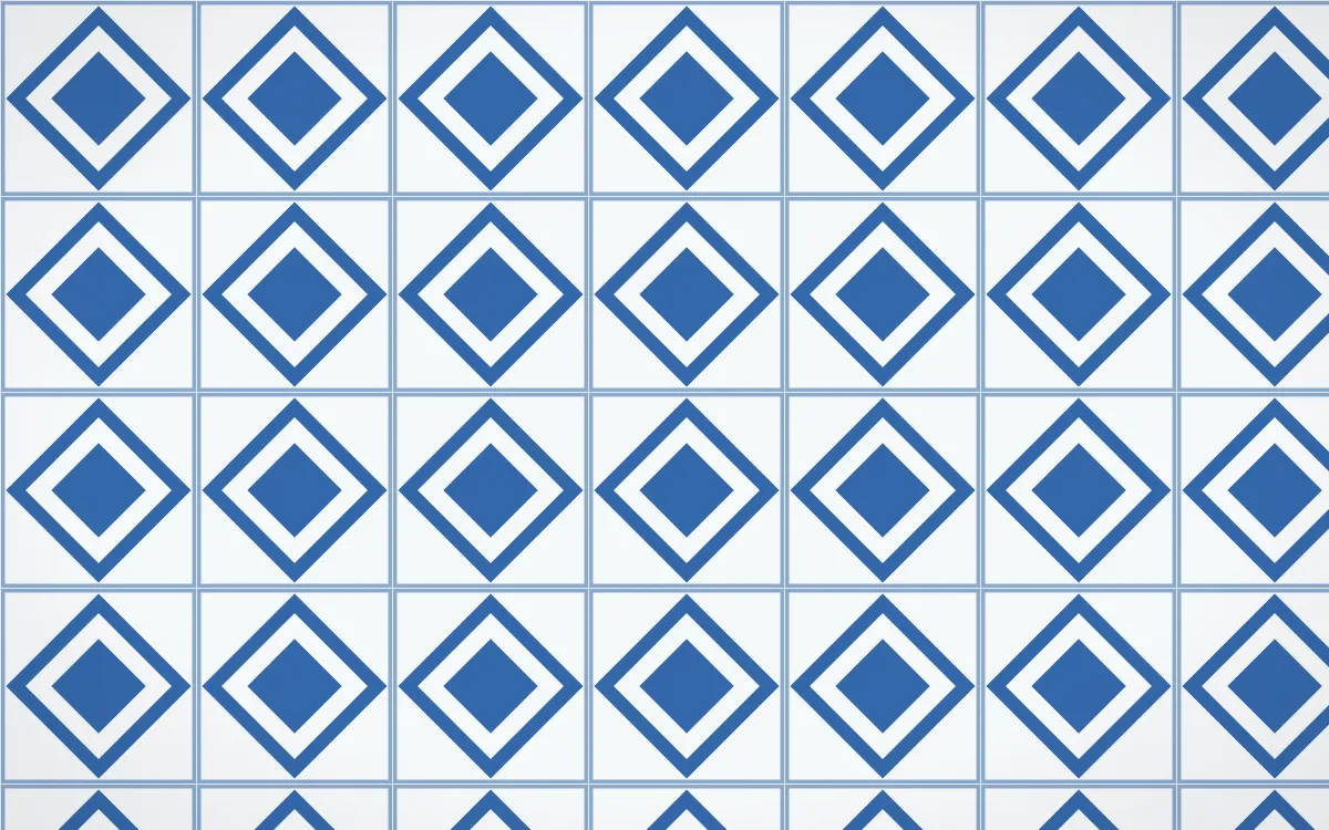 Santorini Diamond Tile — light blue and white azulejo background