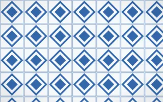 Santorini Diamond Tile — light blue and white azulejo background