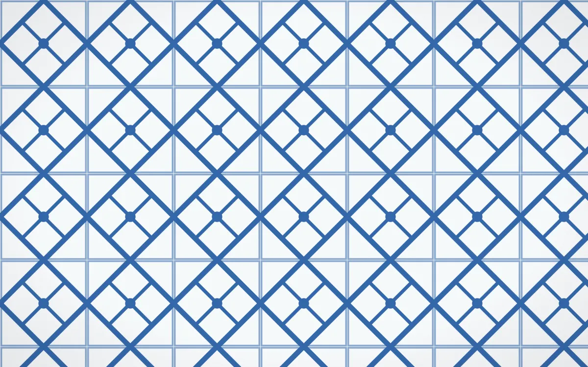 Santorini Lattice Tile — light blue and white azulejo background