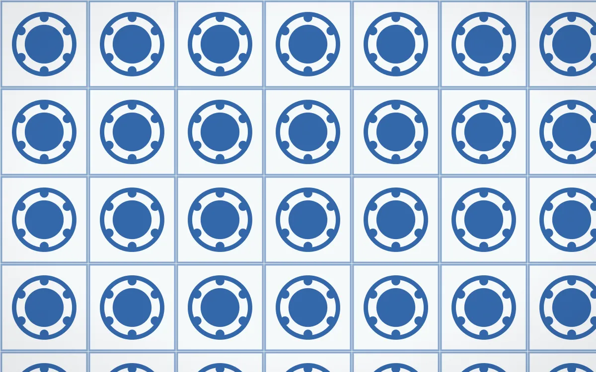 Santorini Medallion Tile — light blue and white azulejo background