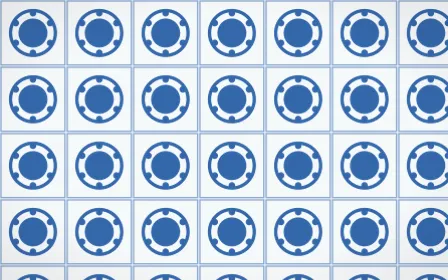 Santorini Medallion Tile — light blue and white azulejo background
