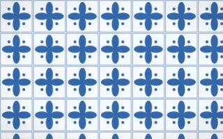 Santorini Petal Tile — light blue and white azulejo background