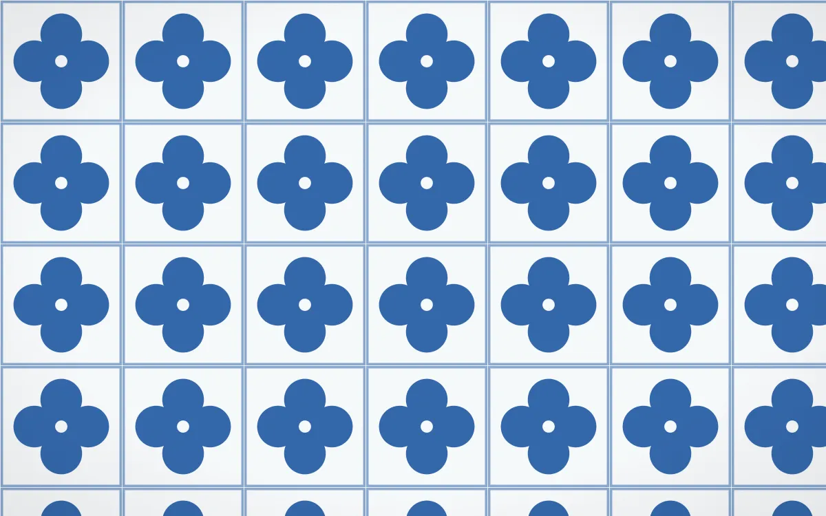 Santorini Quatrefoil Tile — light blue and white azulejo background