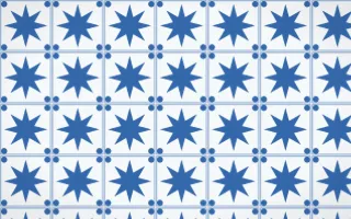 Santorini Star Tile — light blue and white azulejo background