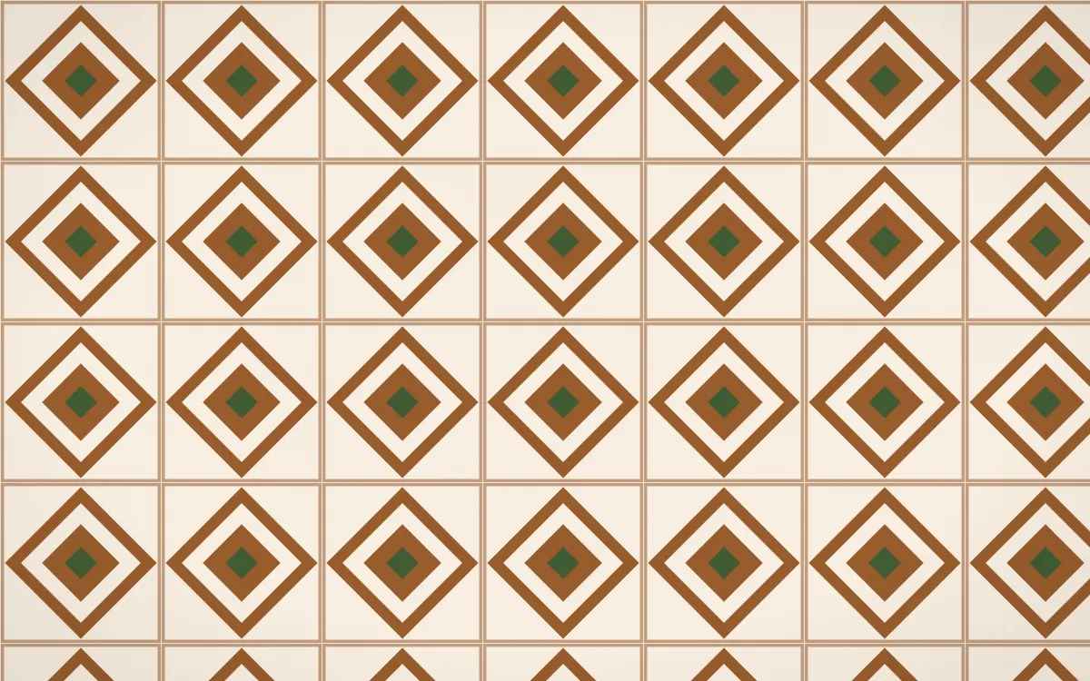 Savanna Clay Diamond Tile — light brown, green and beige azulejo background