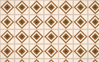 Savanna Clay Diamond Tile — light brown, green and beige azulejo background