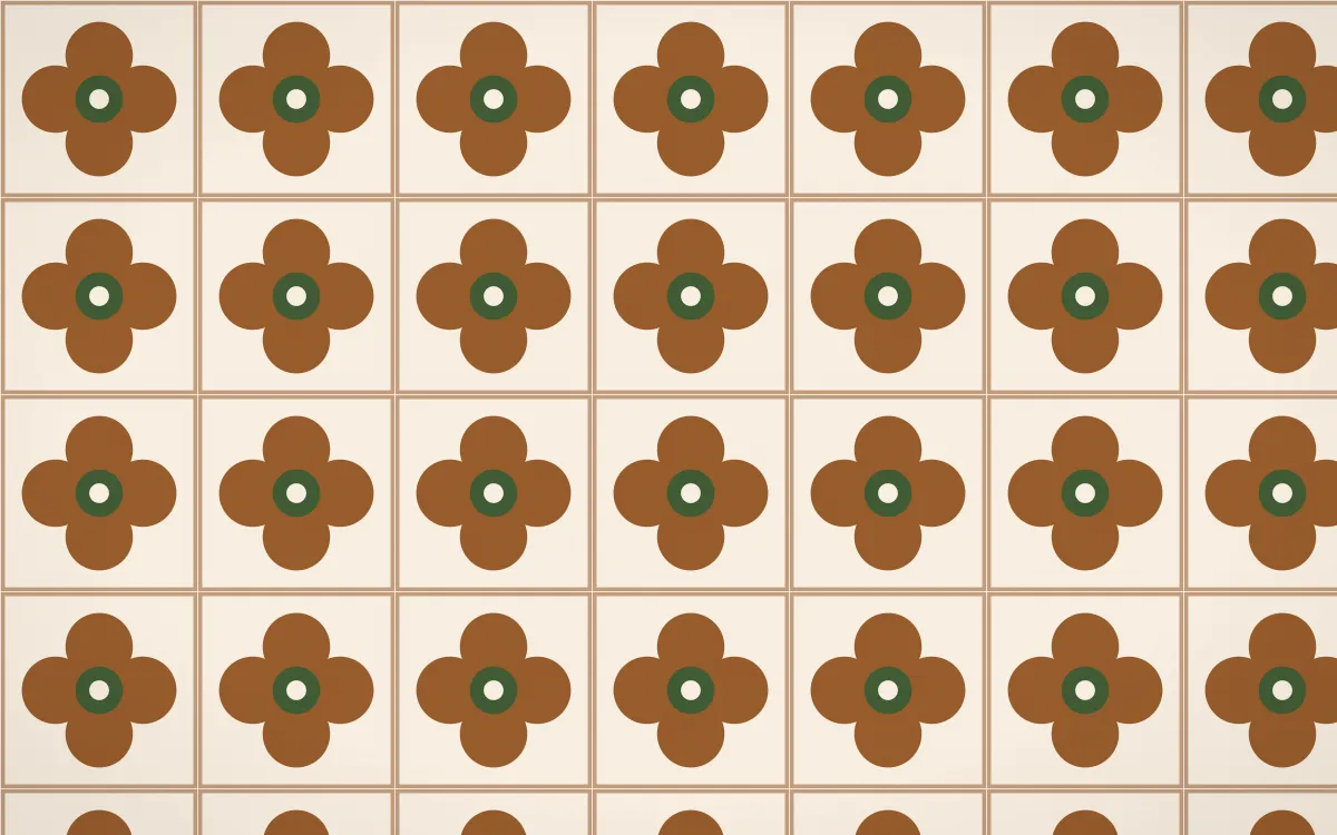 Savanna Clay Quatrefoil Tile — light brown, green and beige azulejo background