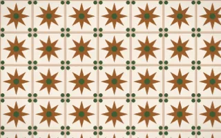 Savanna Clay Star Tile — light brown, green and beige azulejo background