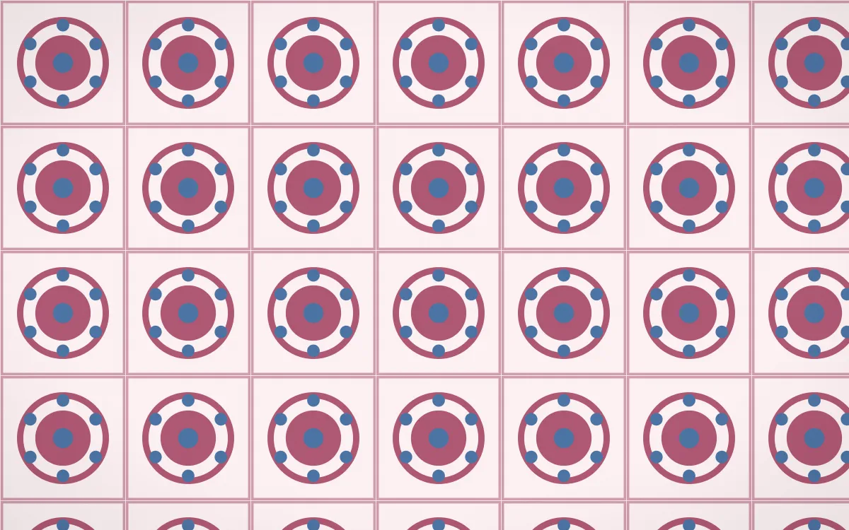 Seoul Blossom Medallion Tile — light pink, blue and white azulejo background