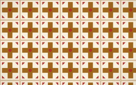 Sevilla Ochre Cross Tile — light brown, red and beige azulejo background