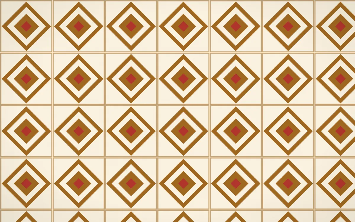 Sevilla Ochre Diamond Tile — light brown, red and beige azulejo background