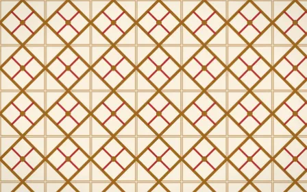 Sevilla Ochre Lattice Tile — light brown, red and beige azulejo background