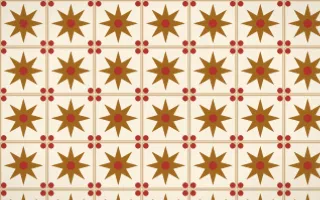 Sevilla Ochre Star Tile — light brown, red and beige azulejo background