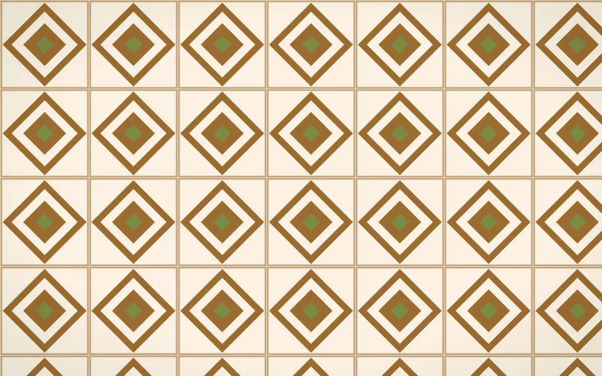 Tuscany Sun Diamond Tile — light brown, green and beige azulejo background