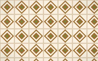 Tuscany Sun Diamond Tile — light brown, green and beige azulejo background