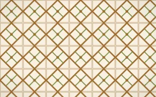 Tuscany Sun Lattice Tile — light brown, green and beige azulejo background