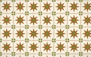 Tuscany Sun Star Tile — light brown, green and beige azulejo background