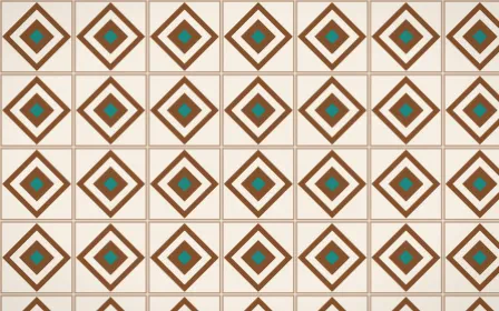 Zanzibar Spice Diamond Tile — light brown, teal and beige azulejo background