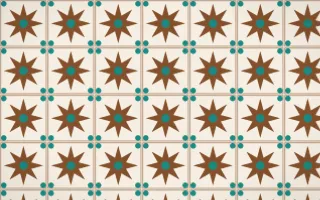 Zanzibar Spice Star Tile — light brown, teal and beige azulejo background