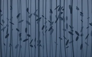 Blue Hour Bamboo Forest II — dark blue bamboo forest background, variation II