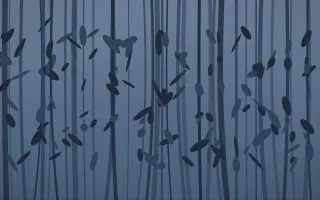 Blue Hour Bamboo Forest IV — dark blue bamboo forest background, variation IV