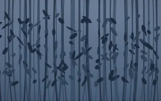 Blue Hour Bamboo Forest IX — dark blue bamboo forest background, variation IX