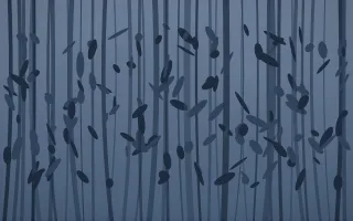 Blue Hour Bamboo Forest VI — dark blue bamboo forest background, variation VI
