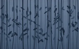 Blue Hour Bamboo Forest VIII — dark blue bamboo forest background, variation VIII