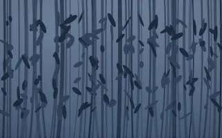 Blue Hour Bamboo Forest X — dark blue bamboo forest background, variation X