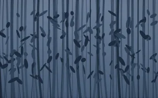 Blue Hour Bamboo Forest XI — dark blue bamboo forest background, variation XI