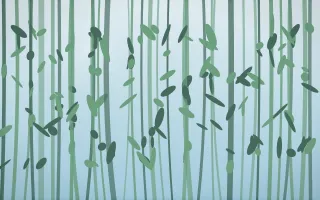 Clear Day Bamboo Forest IV — light blue and green bamboo forest background, variation IV