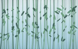 Clear Day Bamboo Forest V — light blue and green bamboo forest background, variation V