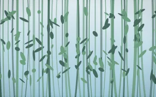 Clear Day Bamboo Forest VI — light blue and green bamboo forest background, variation VI