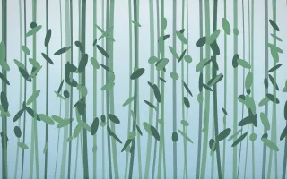 Clear Day Bamboo Forest VII — light blue and green bamboo forest background, variation VII
