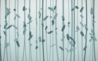 Coastal Mist Bamboo Forest — light white and teal bamboo forest background