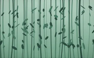 Emerald Mist Bamboo Forest — dark green bamboo forest background