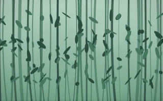 Emerald Mist Bamboo Forest IV — dark green bamboo forest background, variation IV